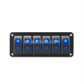 6 Gang On-Off Rocker Switch LED Switch Panel